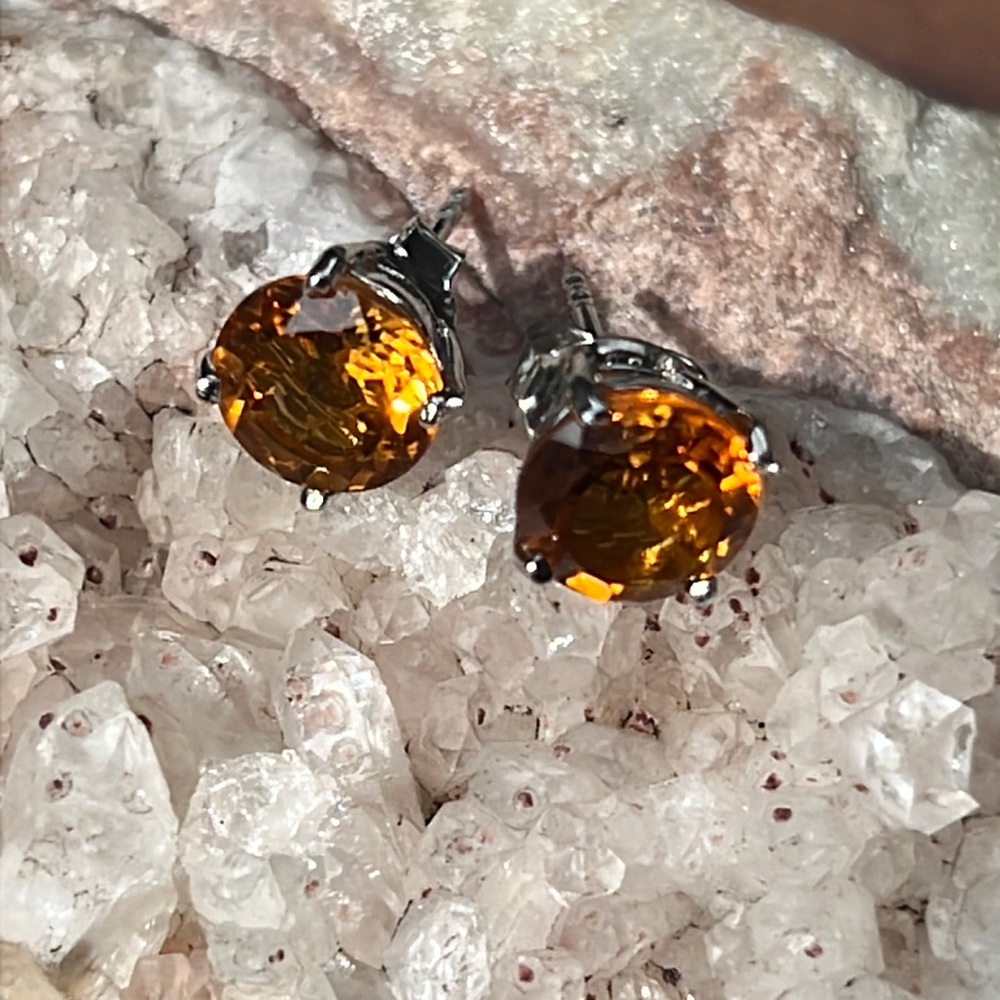 CITRINE 925 STERLING SILVER EARRINGS